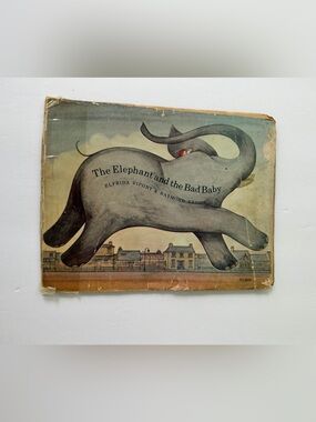 1974 The Elephant and the Bad Baby Vintage Children's Book - Gray Elephant Cover
